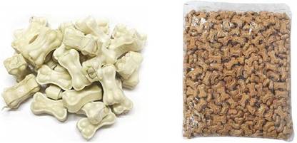 Samwynk MONEY SAVER COMBO PACK OF 2 INCH BONE & SMALL BISCUIT EACH 125G TOTAL 250G Dog Chew
