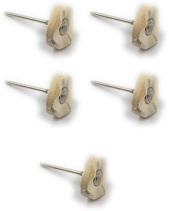 fozti Mounted Muslin Cloth Buff Cream 5pcs for Polishing/Buffing/Cleaning for Dremel Rotary Tool, Micro Hand Motor, Polishing Motor for Jewellery Making, Watchmaking, Model Making & Hobby Craft DIY Rotary Tool