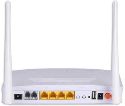 NETLINK GPON/EPON (XPON) ONU | Dual Antenna WiFi Modem with Voice | Gigabit (1.25 Gbps) | 4LAN + 2 Voice FXS Ports - WiFi GPON HGU ONT 100 Mbps Wireless Router