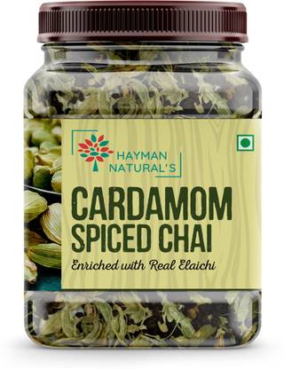 HAYMAN NATURAL'S Caradom Spiced Chai (170g-85 Cups) made with Assam CTC Tea and Cardamom Cardamom Tea Mason Jar