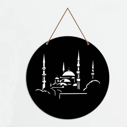 The Blue Mosque Islamic Round Wall Hanger for Home|Office||Gift(WH_4006N-S)