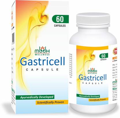 MBDHWELLNESS Gastricell-Ayurvedic Capsule For Gas, Acidity, Dyspesia-Jira, Ajwain, Tejpatta