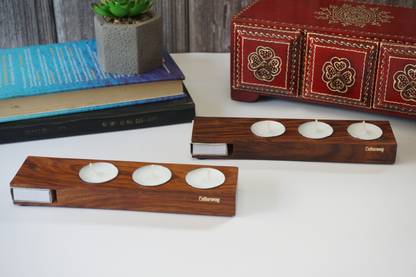 Culturway TL 03 Wooden 6 - Cup Tealight Holder Set