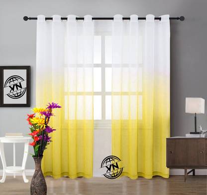 vn hub 152 cm (5 ft) Net Transparent Window Curtain (Pack Of 2)