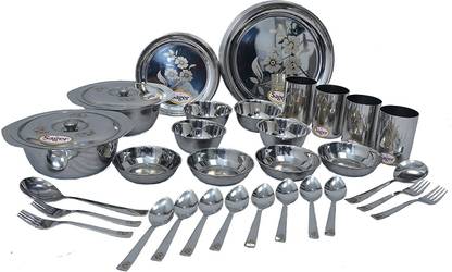 Sager Pack of 36 Steel Dinner Set