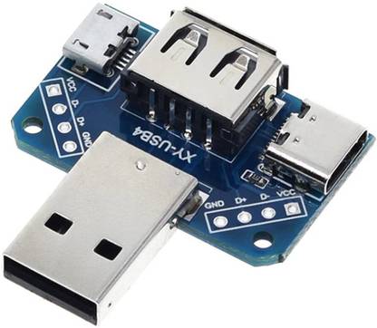 xcluma Type C 2.54mm Micro 4P USB Adapter Board M to F Connector Adapter Electronic Components Electronic Hobby Kit