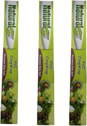 Smark S mark Natural WRAP PVC Cling Wrap Multi Purpose Safe (60,000 sqcm) 12 INCH (Pack of 3)