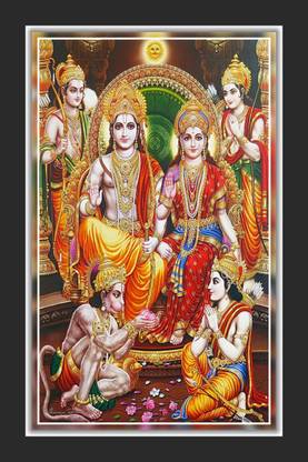 American Printing Lab Shri Ram Darbar Design Wall Painting UV Textured 014 Digital Reprint 12 inch x 18 inch Painting