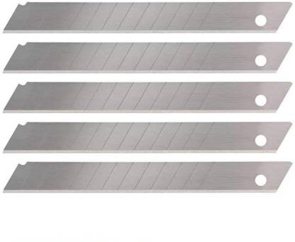 BM RETAIL 9MM Snap-Off Heavy-Duty Silver Blade Snap Off Blades Cutter Utility Knife for Most Retractable Knives (50) Metal Grip Corner Paper Cutter