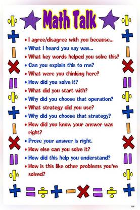 Math Talk…Motivational Quotes For Classroom Matte Finish Poster Paper Print