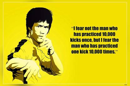 I Fear Not The Man….Bruce Lee Quotes Matte Finish Poster Paper Print