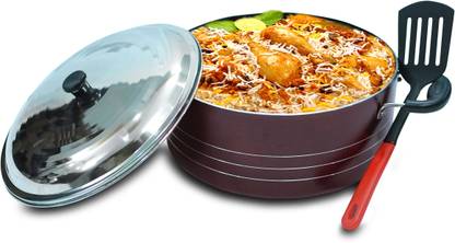 PRITHI Diamond 8 Ltr Non-Stick Jumbo Biriyani Pot 30 cm diameter 8 L capacity with Lid