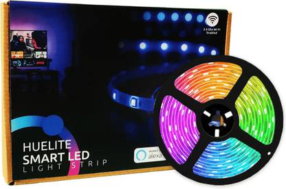 Huelite Spectrum Smart LED Strip Light, Wi-Fi Controlled, Compatible with Alexa, 2 Meter, App Controlled, RGB Color Changing Led Lights for Home, Bedroom, TV, Kitchen, Party Light Strip