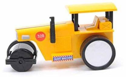 YAAH CREATION Plastic road roller with rotatable front wheel without battery,pullback action