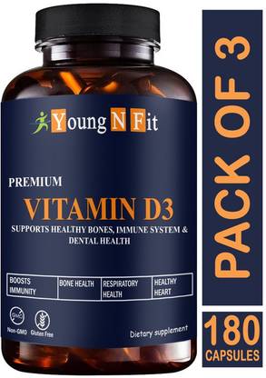 Young N Fit Nutrition Plant Based Vitamin D3 K2 MK7 Supplement Veg (YNF184)Pro