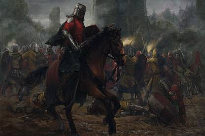 Smoky Design knight medieval war horse Wallpaper Poster