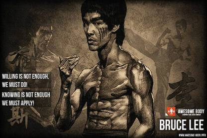 Smoky Design working out skinny bruce lee quote Wallpaper Poster