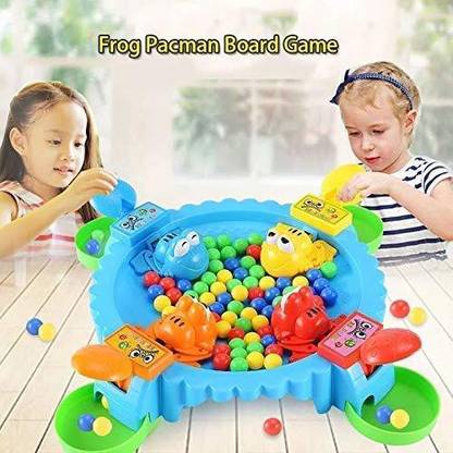INDIAN LIFESTYLE Hungry Frogs Fun Family Board Game - Intensive Fast Reflex Game - 4 Player Classic Board Games Fun, Includes All Parts Needed to Play - Frog Toy for Kids (Hungry Frog Game) Educational Board Games