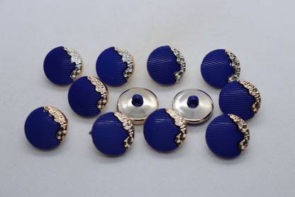 The Design Cart Blue Royal Swirl Designer Fancy Acrylic Button, Size-30L\20mm Acrylic Buttons