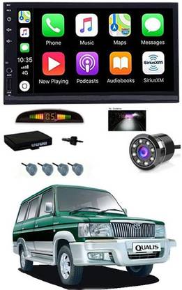 MATIES 7 INCH Full Double Din Car Screen Stereo Media Player Audio Video Touch Screen Stereo Full HD with MP3/MP4/MP5/USB/FM Player/WiFi/Bluetooth & Mirror Link with Back Rear Camera & Silver Sensor For Qualis Car Stereo