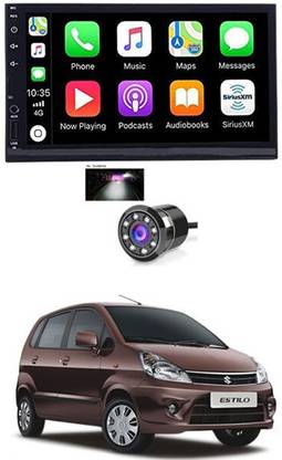 RKPSP 7 INCH Full Double Din Car Screen Stereo Media Player Audio Video Touch Screen Stereo Full HD with MP3/MP4/MP5/USB/FM Player/WiFi/Bluetooth & Mirror Link with Back Rear Camera For Zen Estilo Car Stereo