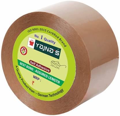 YAJNAS 3 Inch 200 Meters, Pack of 1 brown tape, 50 Microns Brown BOPP Tape Self Adhesive High-Strength Packing Tape Rolls, Packaging Tape | Brown Cello Tape | Tape for Office use And Box Packing Manual Dispenser Brown Cello Tape (Manual)