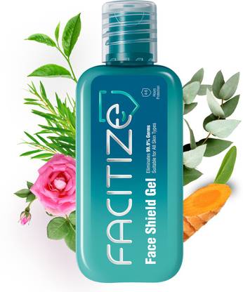 Facitize Non-alcoholic Face Shield Gel for men and women, Kills 99.9% Germs & Viruses, Up to 6 hours of Protection, Natural & Organic | 50ml Face Wash