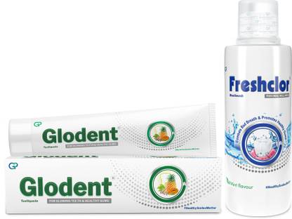 Glodent Toothpaste with Freshclor Mouthwash Oral Care Combo