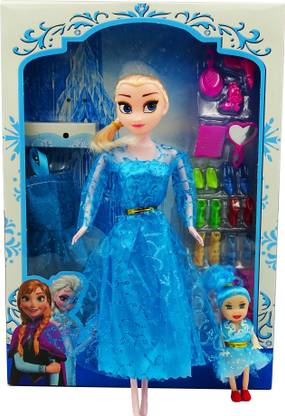poksi Frozen Elsa Doll with mini doll, Dress, 8 pair of shoes and few makeup accessories.