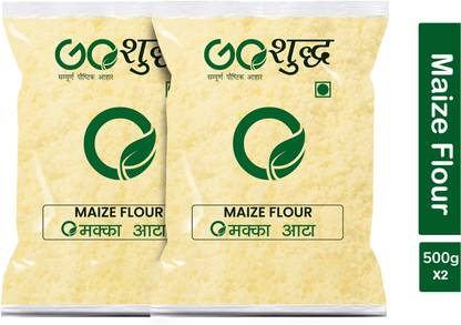 Goshudh Premium Quality Maize/Makka Atta/Flour 500g Combo Pack Of 2