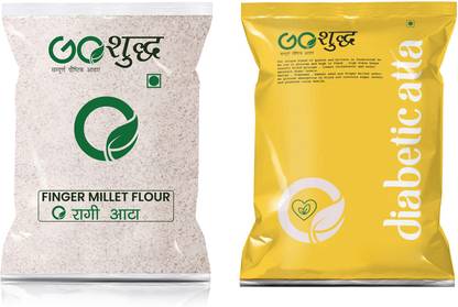Goshudh Premium Quality Ragi Atta (Finger Millet Flour)-500gm & Diabetic Atta (Diabetic Flour)-1Kg
