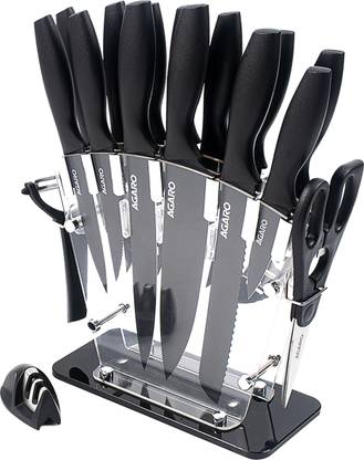 AGARO 17 Pc Stainless Steel Knife Set Grand Kitchen Knifes with Acrylic Stand, Professional Chef Knifes for kitchen