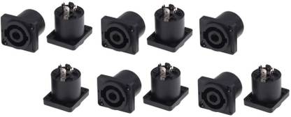 ERHIndia (10 Pcs) 4 Pin Plug Audio Cable Plug Socket Adapter Speakon NL4FC XLR Socket Connector for Microphone, Stereo System, DJ etc. 4 Pole Speakon Plug Speakon plug