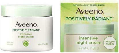 Aveeno Positively Radiant Intensive Night Cream Total Soy Complex 1.7 oz