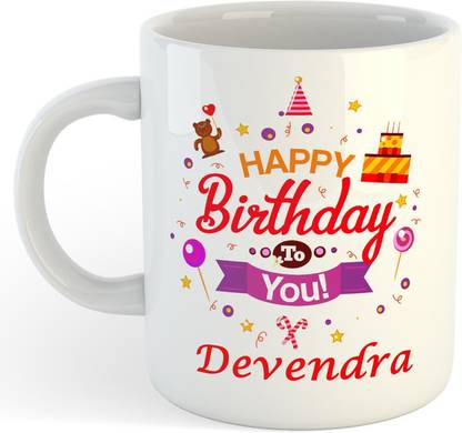 Vrantikar New Happy Birthday Devendra Printed Coffee , Devendra Name , Best Gift For Sister, Friend ,Girlfriend ,Mother Happy Birthday Ceramic Coffee Mug