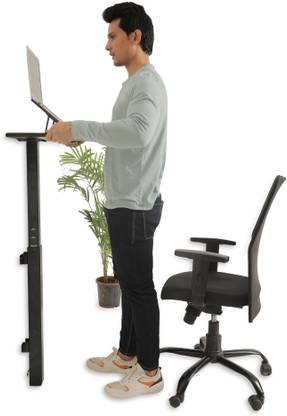 Fitizen Ensky Wall mounted Height Adjustable Standing Desk (Gaslift) Engineered Wood Office Table