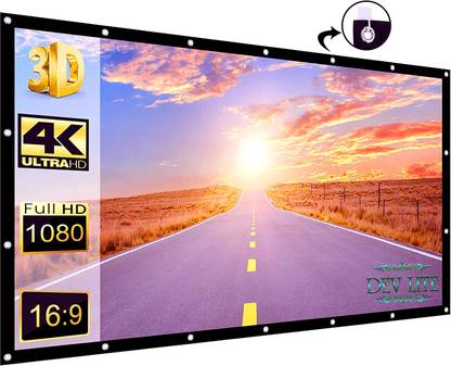 Dev Lite Premium 77 Inch Projector Screen,4K HD 16:9 Portable Video Screen Foldable Anti-Crease Indoor Outdoor Screen for Home, Office, Classroom Screen (5.5FTX3.5FT) Projector Screen (Width 170 cm x 106 cm Height) Projector Screen (Width 170 cm x 106 cm Height)