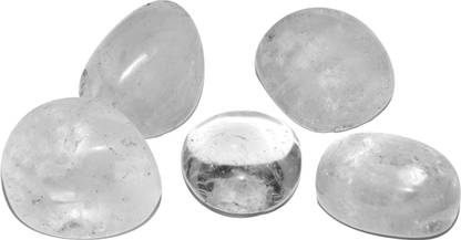 RESHAMM LIFE CARE Natural Clear Quartz Energized Crystal Stone for Reiki Healing, Meditation 5pcs Decorative Showpiece  -  4 cm
