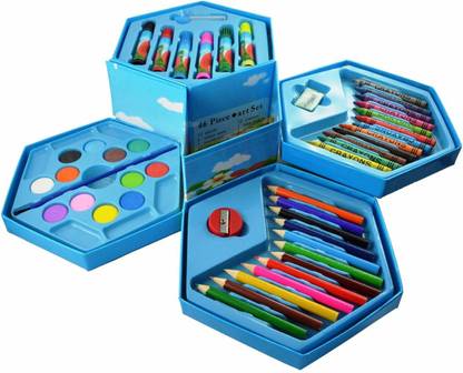 Remang 46 pcs Colors Box Art Box Painting Set Pencil sketch pen Crayons Water Color