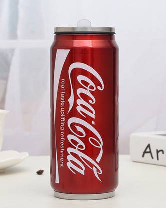 DAKSH कोका कोला कैन शेप स्टेनलेस स्टील वैक्यूम सिपर के साथ स्ट्रॉ 350 ml सिपर 350 ml सिपर