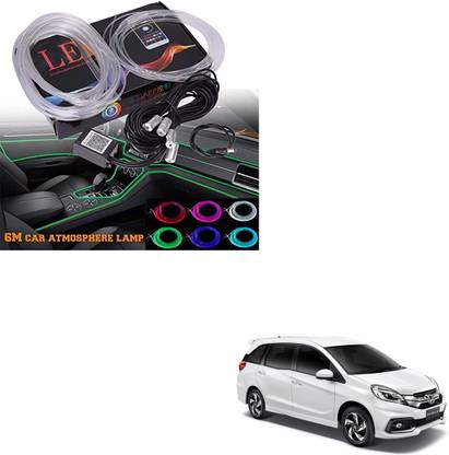 SEMAPHORE RGB App LED Car Atmosphere Interior Light With Optic Fibre Cable, EL Neon Strip Lamp With Bluetooth App Control For Honda Mobilio Car Fancy Lights
