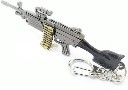 इवावे PUBG Real 3D Metal Body M249 Gun Length Key Chain लॉकिंग की-चेन