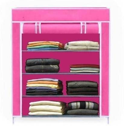 BHIMADA cloth stand rack shelf almirah PVC Collapsible Wardrobe