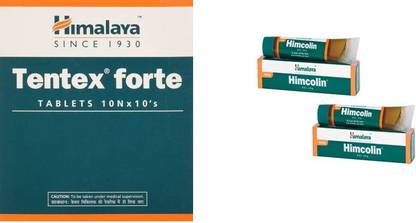 HIMALAYA TENTEX FORT TAB PACK OF 100 + 2 HIMCOLIN GEL PACK OF 2