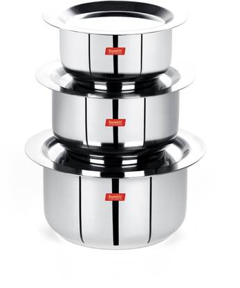 Sumeet with Lid 0.37 L, 0.55 L, 0.8 L capacity 12 cm, 13.4 cm, 15 cm diameter