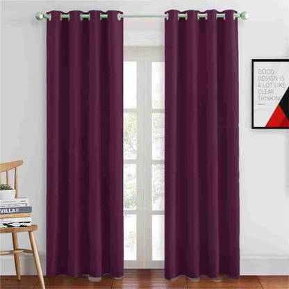 redink homes 152.4 cm (5 ft) Window Polyester Blackout Curtain (Pack Of 2)