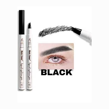Three Elements magic flower Eye Brow Makeup Eyebrow Pencil with a Micro-Fork Tip Applicator Creates Natural Looking Brows Effortlessly and Stays on All Day Microblading Effect Black eyebrow Pen 10 g