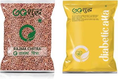 Goshudh Premium Quality Chitra Rajma (White Kidney Beans)-1Kg & Diabetic Atta (Diabetic Flour)-1Kg Combo