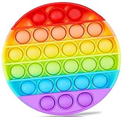 Dilurban New poppit fidget toy, rainbow pop it, push pop bubble fidget toy, pop toy-Round Rainbow Party & Fun Games Board Game