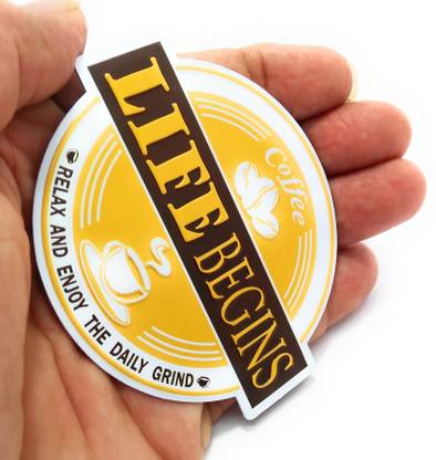 Shiani Coffee Life Begins Relax and Enjoy the Daily Grind Iron Fridge Magnet Pack of 1